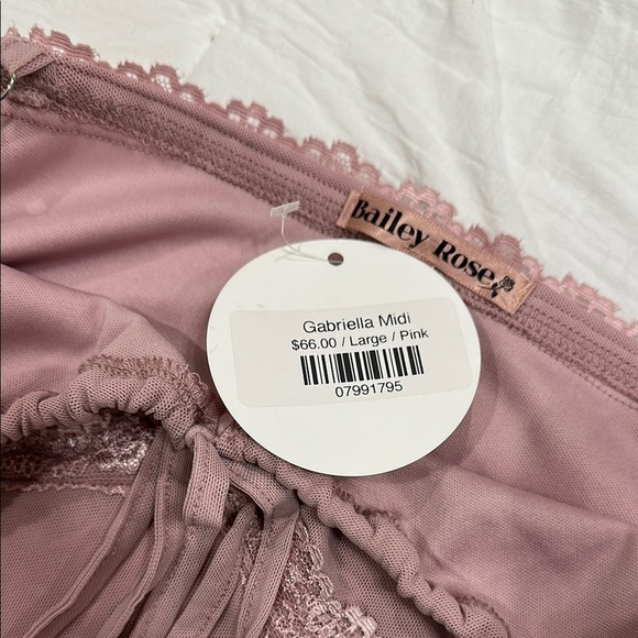 NWT Bailey Rose Pink Spaghetti Strap Maxi Dress- large - Picture 8 of 8